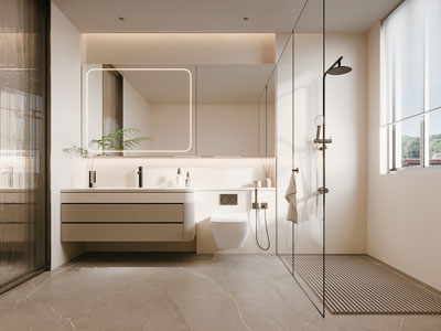 现代奶油风卫浴间 洗手间