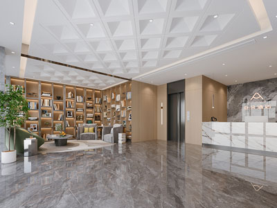 现代酒店大堂前台接待