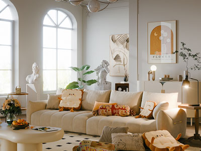现代奶油风客厅