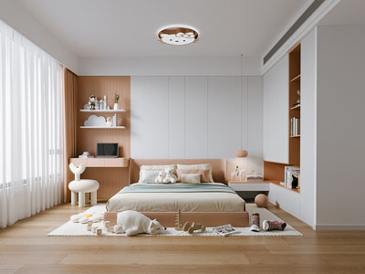 现代奶油风卧室 儿童房