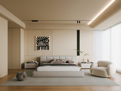 现代奶油风卧室