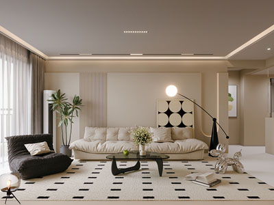 现代奶油风客厅