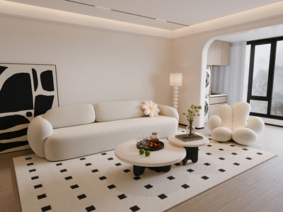 现代奶油风客厅