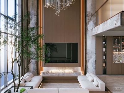 现代别墅挑高客厅