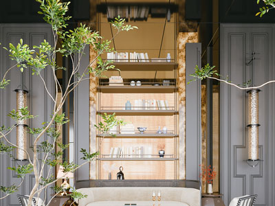 新中式客厅装饰柜