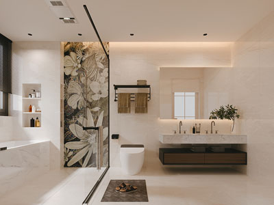 现代奶油风卫浴间 洗手间