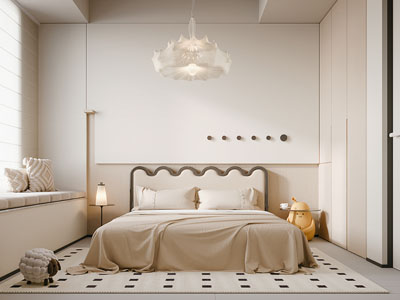 现代奶油风卧室 儿童房