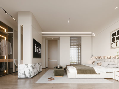 现代奶油风卧室