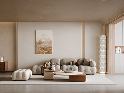 侘寂风奶油风客厅