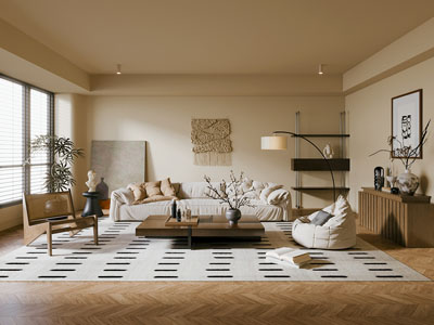 侘寂风奶油风客厅