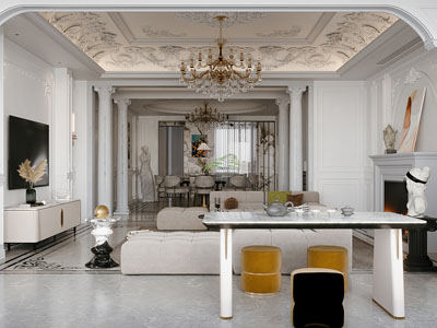 法式客厅餐厅