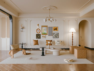 法式奶油风客厅