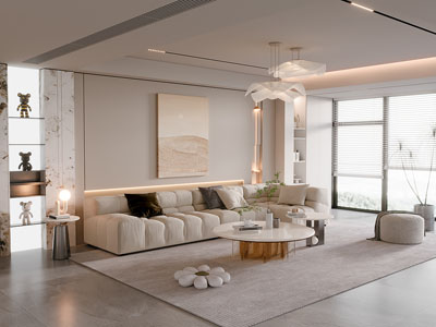 现代奶油风客厅