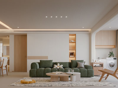 侘寂风客厅餐厅