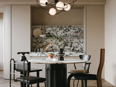 中古风餐厅 餐桌椅组合