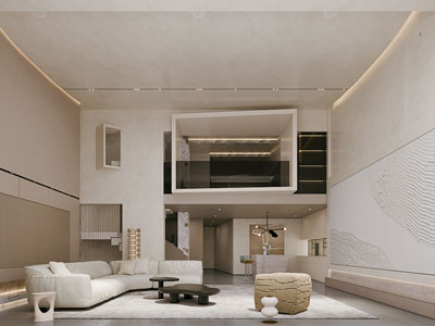 现代别墅挑高客厅