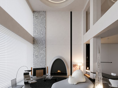 现代别墅挑高客厅