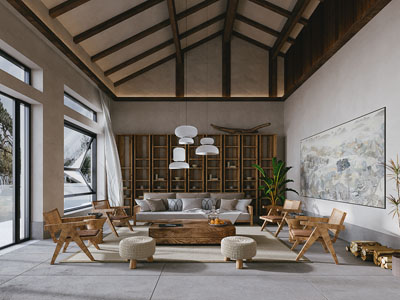 侘寂风民宿客厅