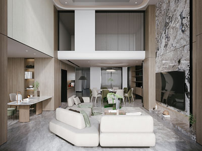 现代别墅挑高客厅