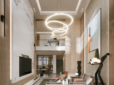 现代别墅挑高客厅