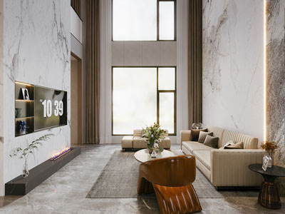 现代别墅挑高客厅