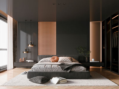 现代暗黑风卧室