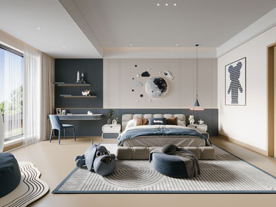 现代卧室 儿童房 男孩房