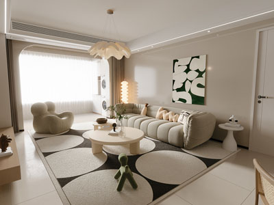 现代奶油风客厅