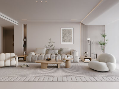 现代奶油风客厅