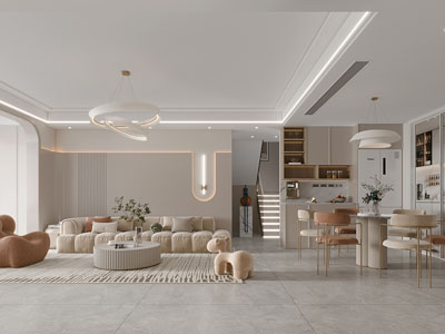 现代轻奢客厅餐厅