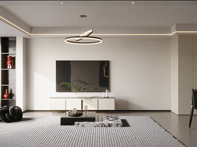 现代客厅电视背景墙3d模型 现代客厅电视背景墙