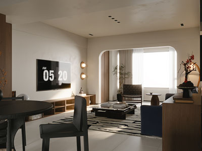 侘寂风客厅餐厅