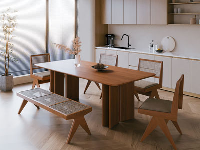 中古风餐桌椅组合3d模型 中古风餐桌椅组合