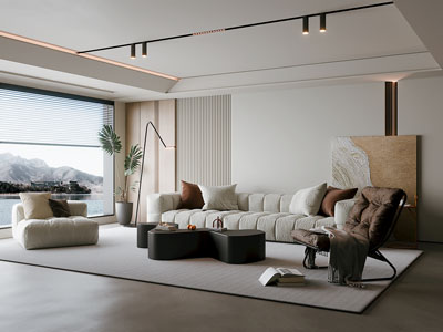 现代奶油风客厅