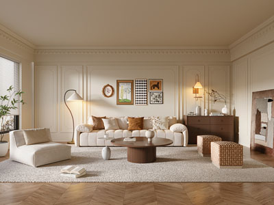 法式奶油风客厅