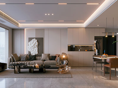 现代客厅餐厅