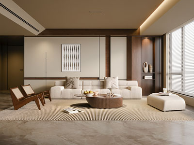 现代奶油风客厅