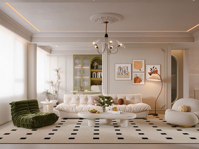 法式奶油风客厅