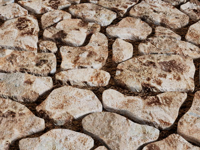 现代石头路 铺石路