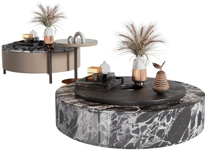 现代圆形茶几3d模型 现代圆形茶几