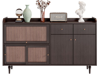 中古风实木玄关柜