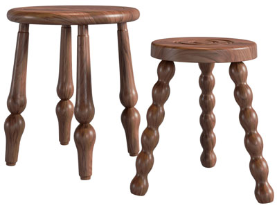 北欧实木圆形凳子