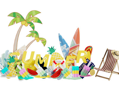 现代夏季美陈摆件组合