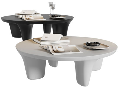 侘寂风圆形茶几3d模型 侘寂风圆形茶几