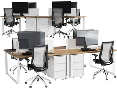 现代办公桌椅组合3d模型 现代办公桌椅组合