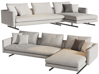 现代转角多人沙发