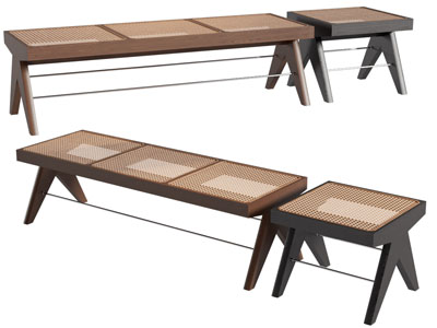 侘寂风实木长凳子