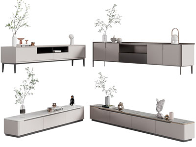 现代长方形电视柜