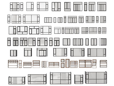 现代平开窗 推拉窗户