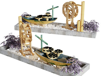 新中式水景 辘轳景观园艺小品